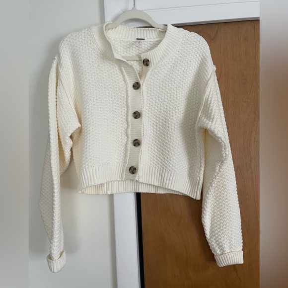 Free People Sweaters - Free People Lila Cardi, Ivory, XS